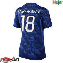 Camiseta Francia Warren Zaire-Emery #18 Primera Equipación para mujer Mundial 2026 manga corta